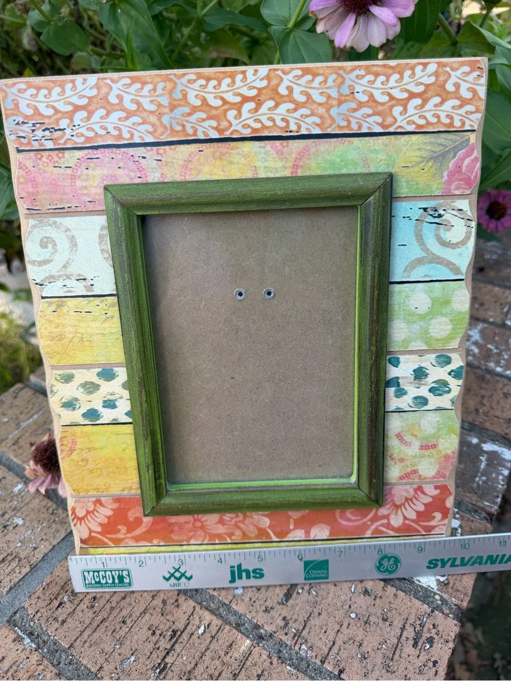 Boho-style Makes multi-patterned 5x7 picture frame Distressed Wooden Slats